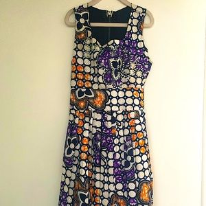 Girls African print bejeweled sleeveless midi dress